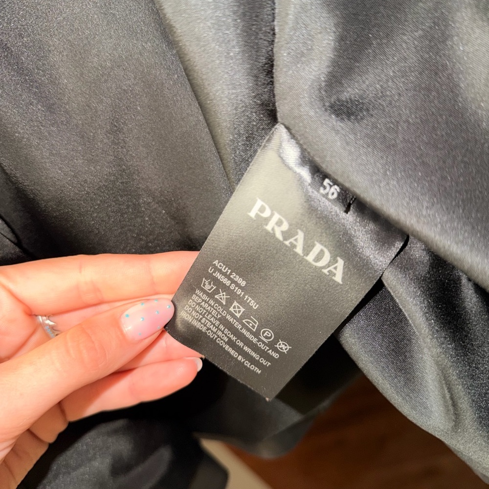 Prada Black Nappa Leather Collar Zip Jacket - Picture 8 of 11